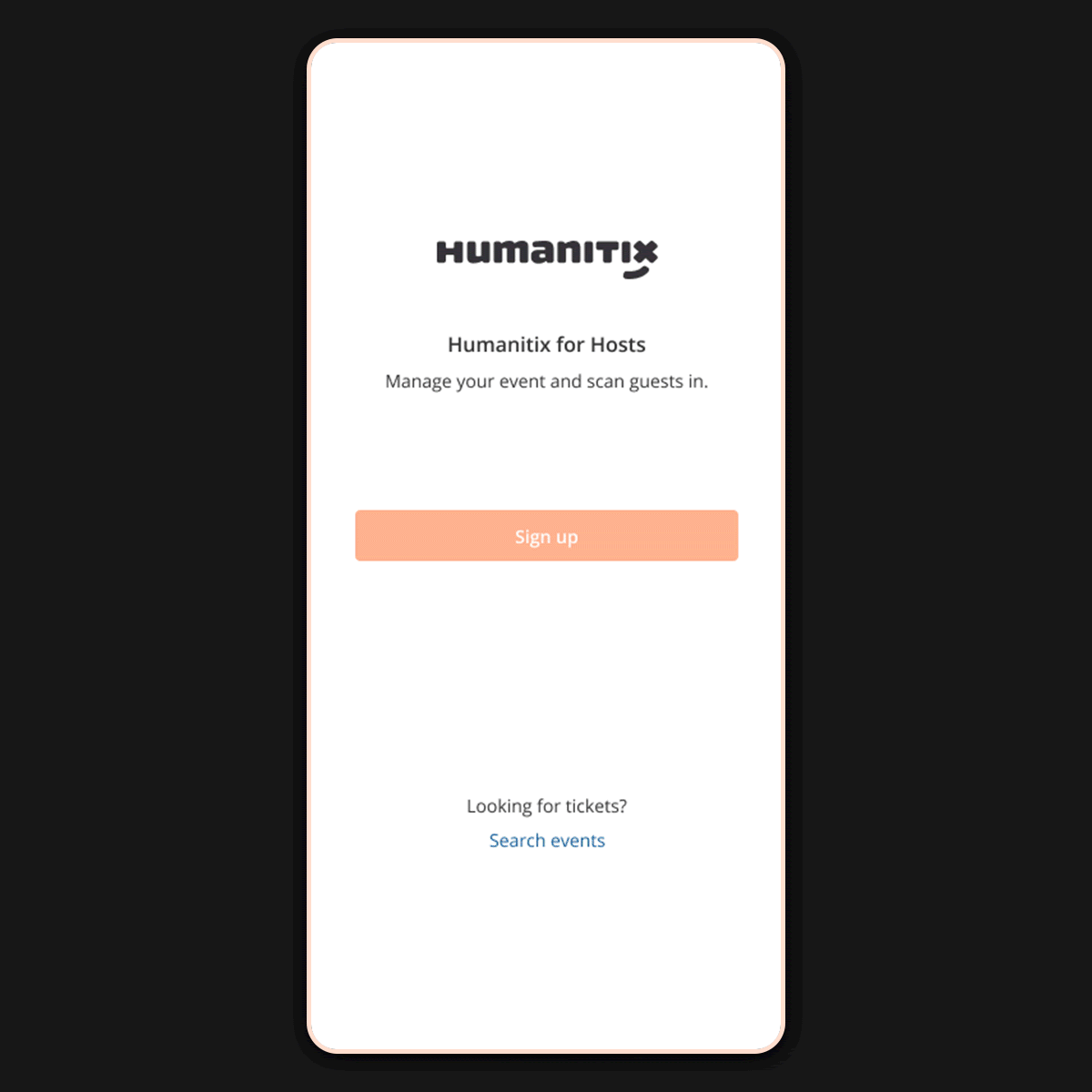 A moving gif of using Tap to Pay in the Humanitix for Hosts app