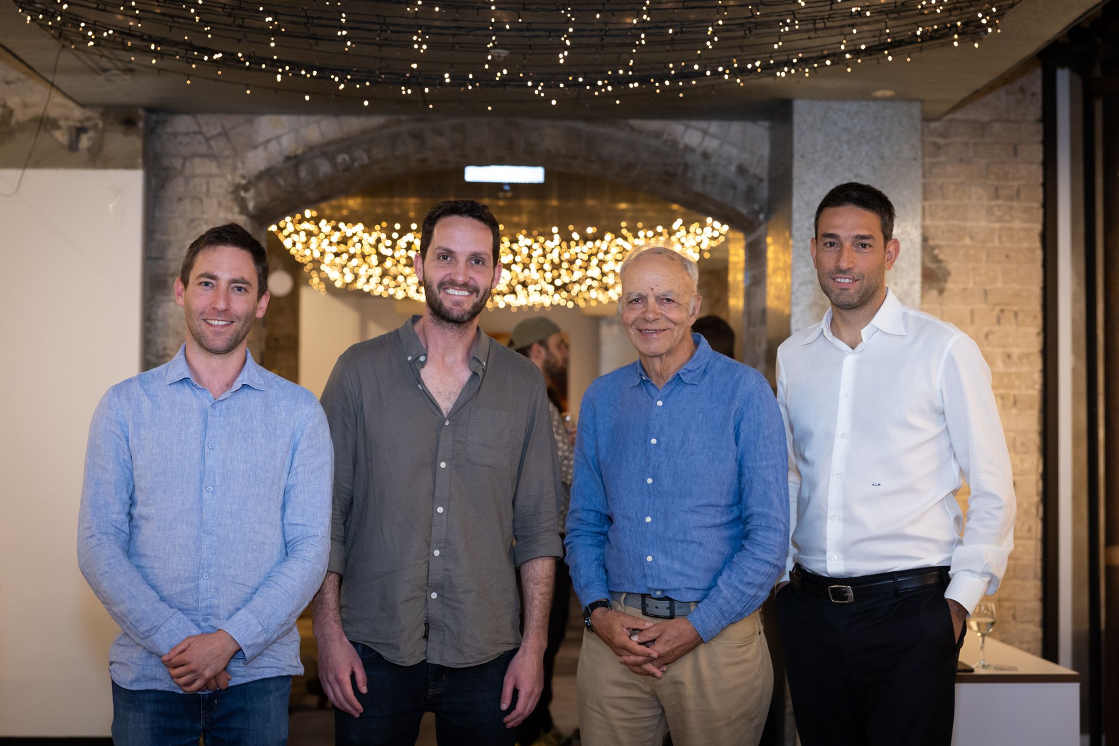 Josh and Adam with Peter Singer and Andrea La Mesa, co-founder & co-CEO of The Life You Can Save respectively