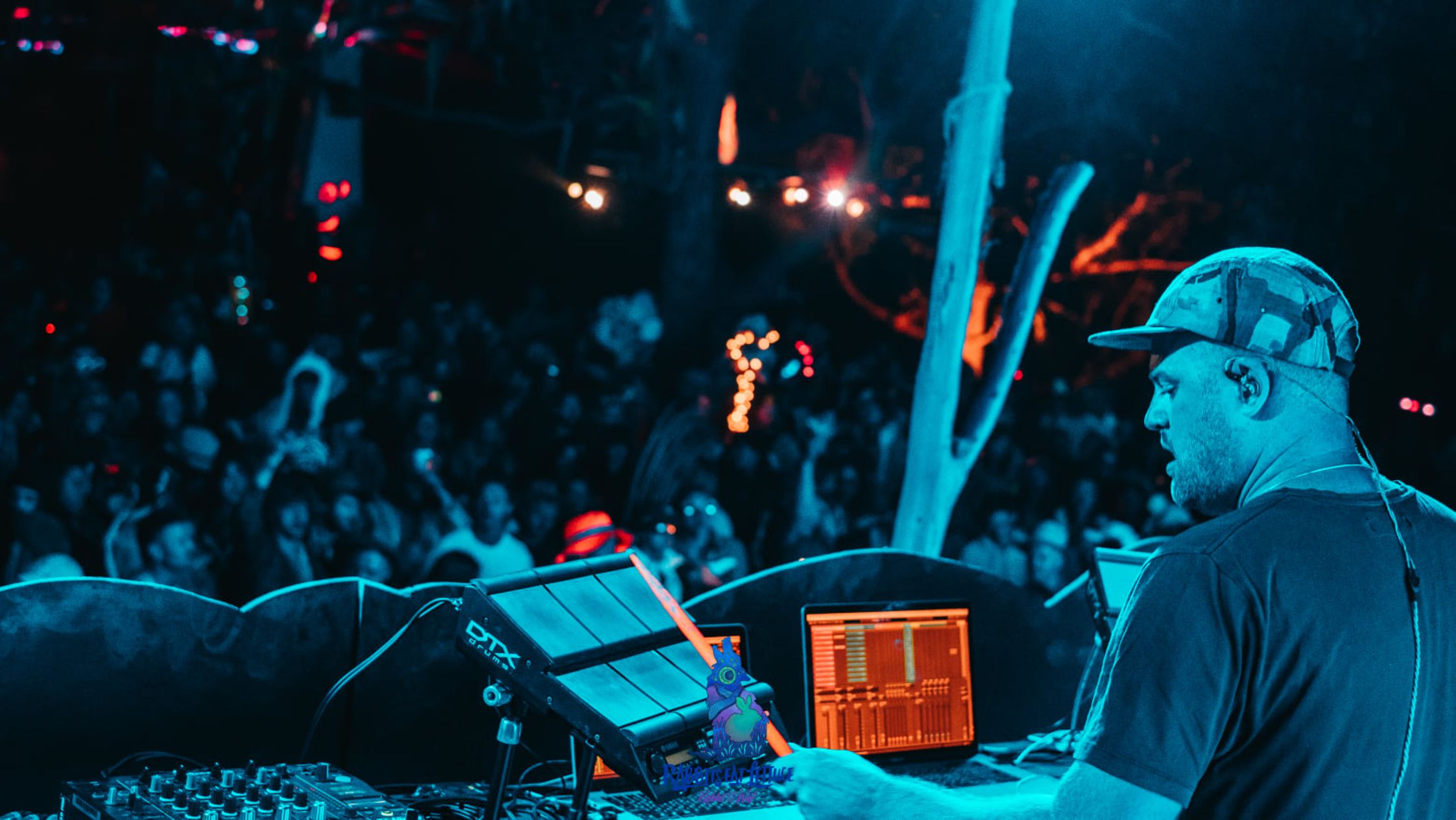 A DJ playing at Rabbits Eat Lettuce festival