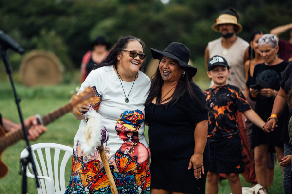 Two Maori women enjoying the festival