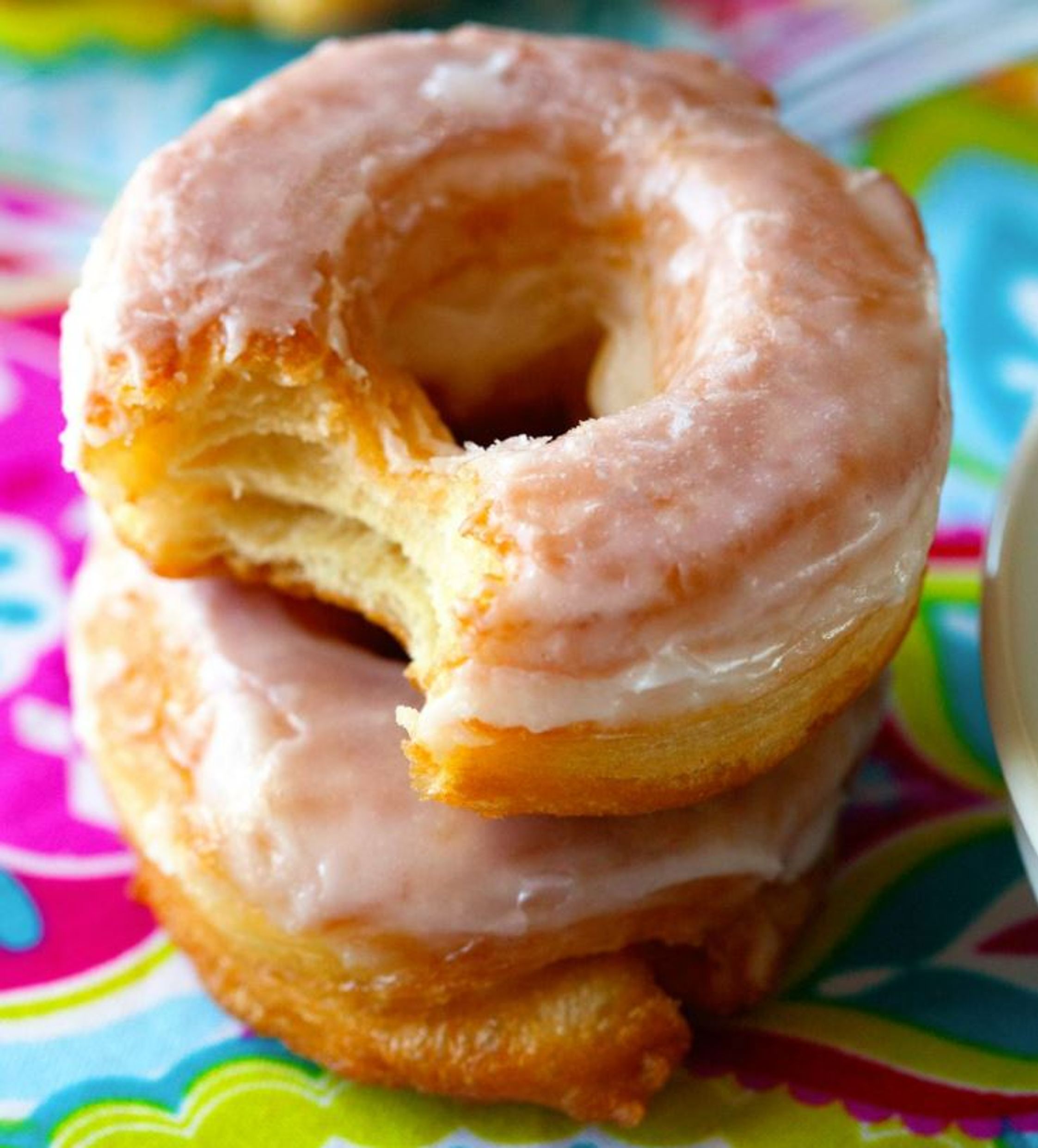 This image is from Pinterest, it contains a cronut tower 