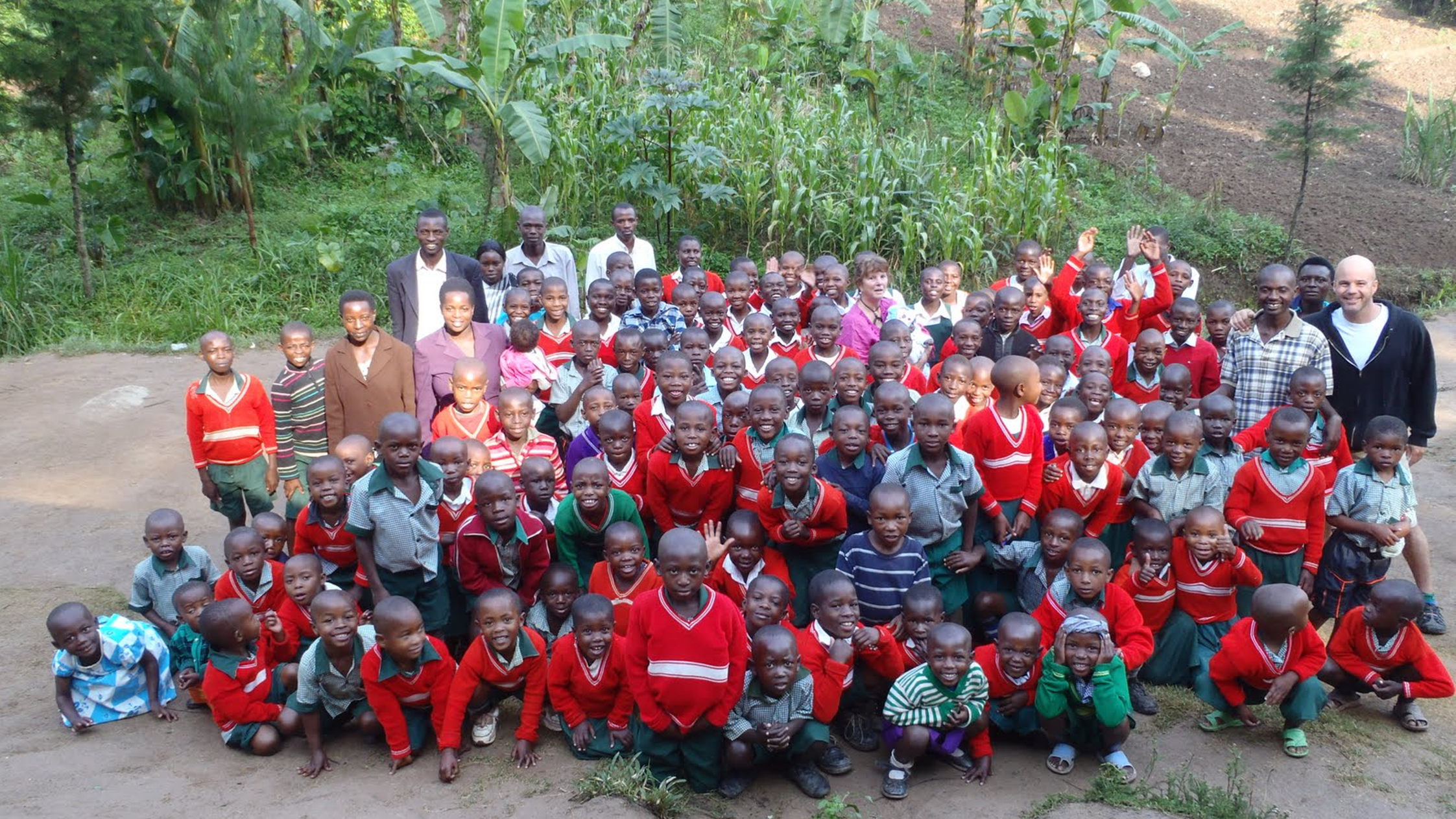 Founder Jamie with kids from Good Hope School