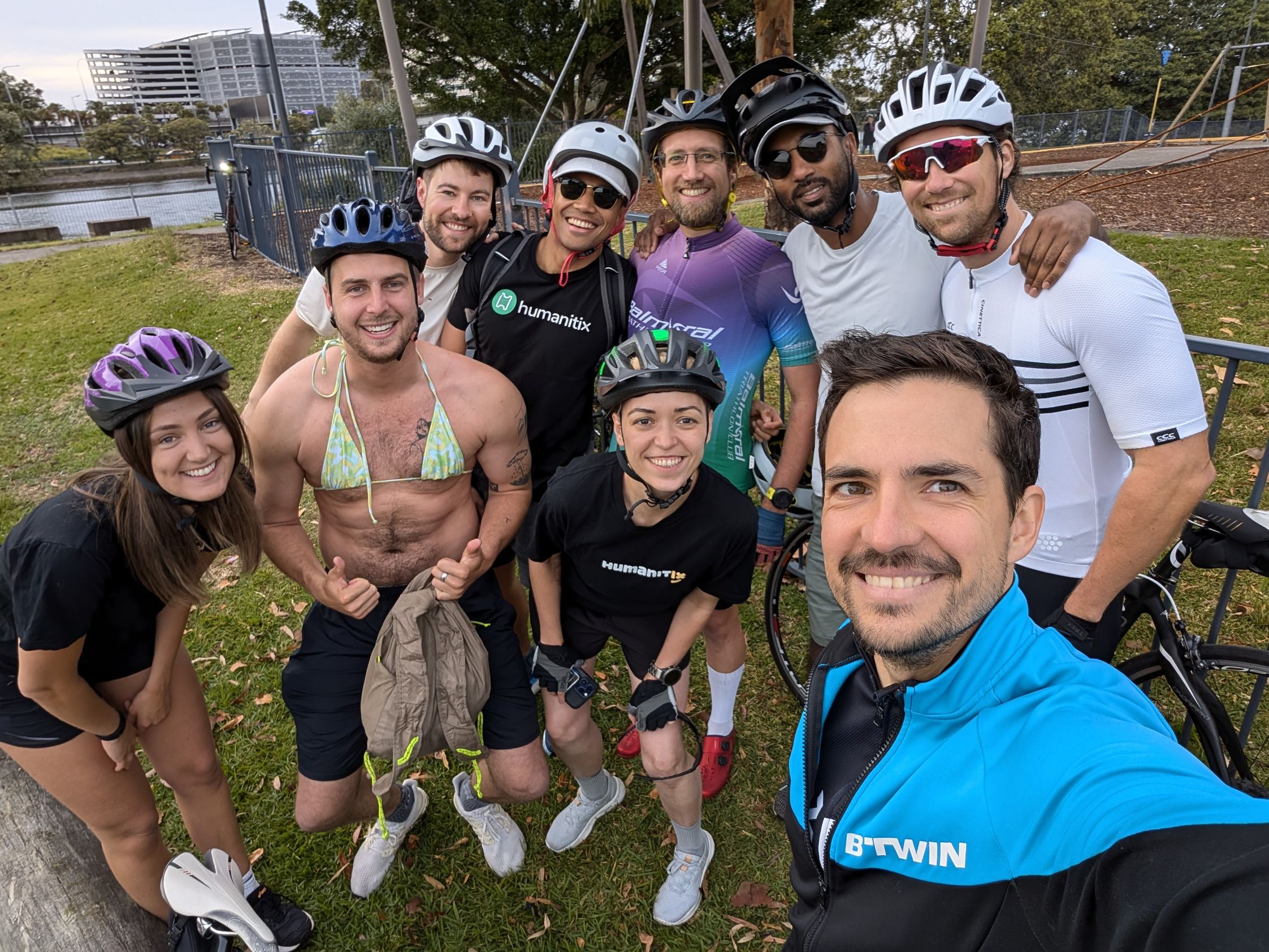 The Humanitix team getting ready to cycle Sydney to Gong