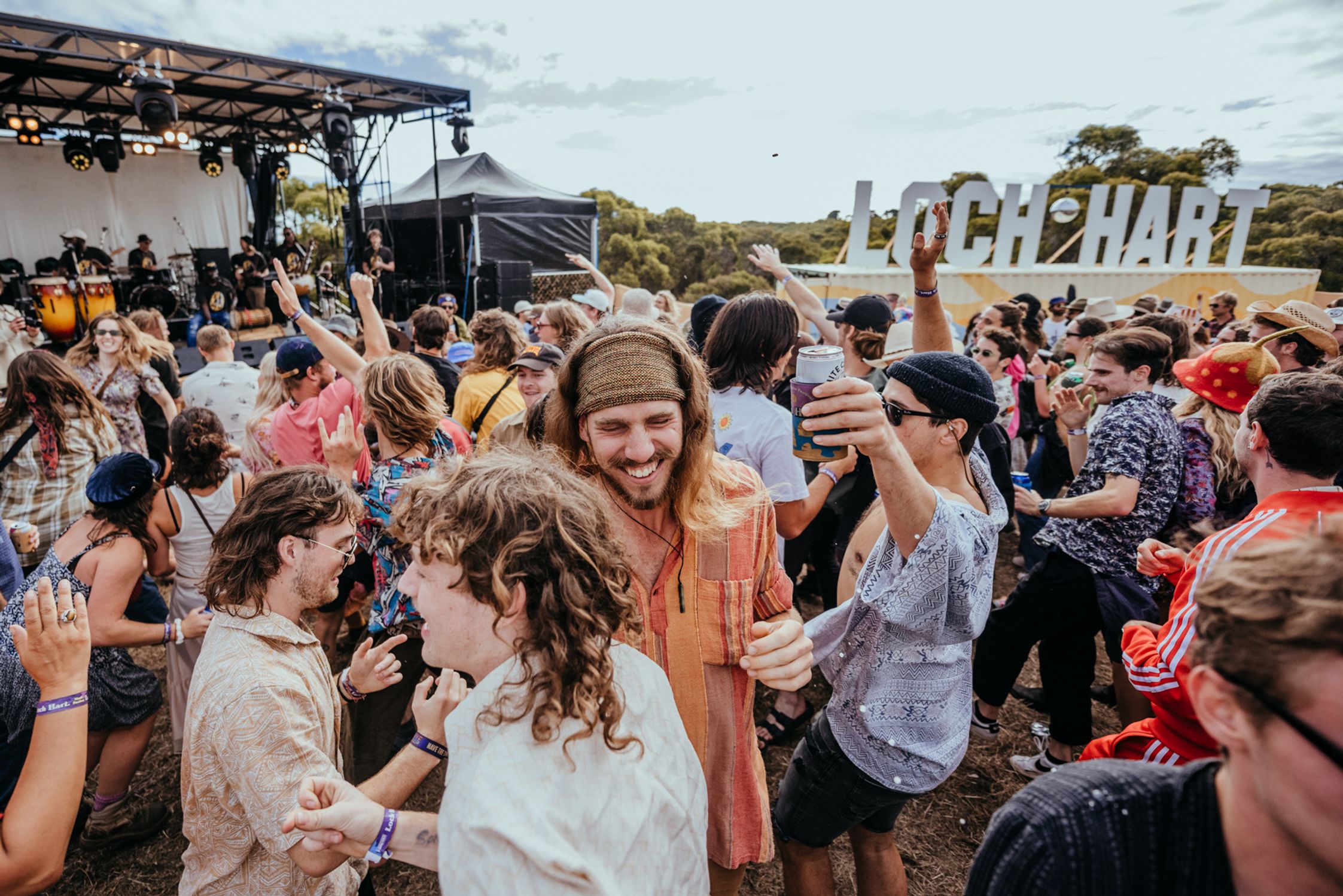 Attendees of the festival having a boogie on the dancefloor