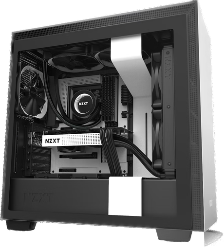 1468-NZXT H710 WHITE & BLACK MID TOWER CASE