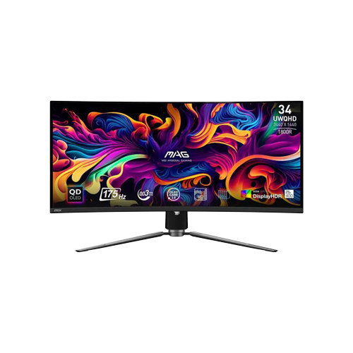 5135-MSI MAG 341CQP 34 Inch QD-OLED UWQHD (3440 X 1440) 175Hz 0.03ms AMD FreeSync Premium Pro Compatible Frameless Gaming Monitor