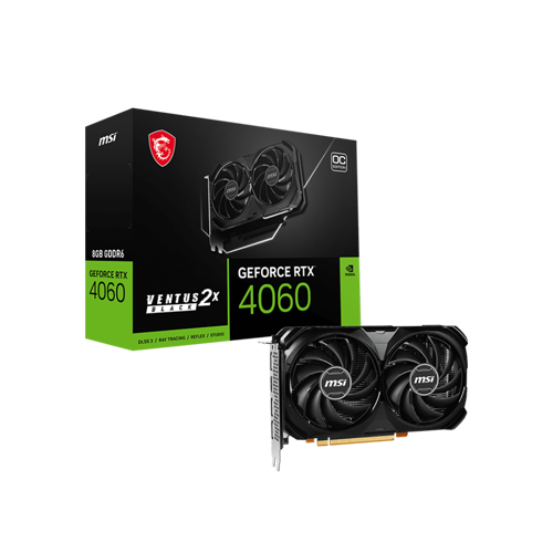 4049-MSI RTX 4060 Ventus 2X Black 8GB OC GDDR6