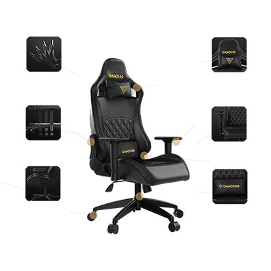 2552-GAMDIAS EF1-L BLACK GAMING CHAIR