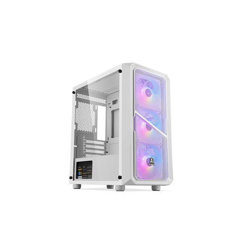 3609-Segotep Cyber S1 Mid-Tower White With 03 RGB Fans