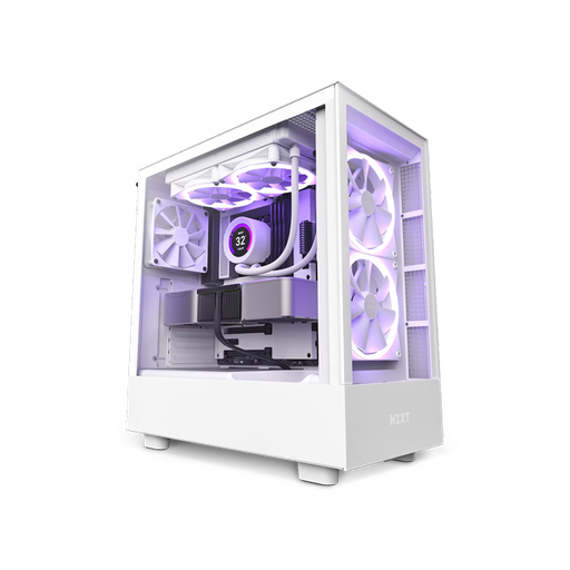 3674-NZXT H5 Elite RGB ATX Mid Tower White Casing