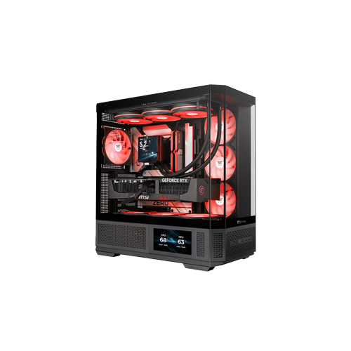 39613-Thermaltake View 370 TG ARGB Mid-Tower Chassis Black Case With 04 ARGB Fans