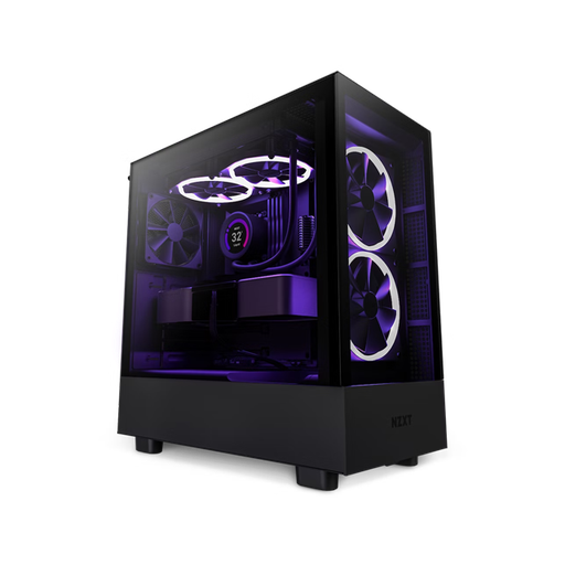 3673-Nzxt H5 Flow RGB ATX Mid Tower Black Casing