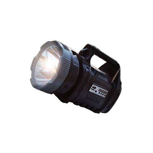 Thumbnail-Porodo LifeStyle Outdoor 10W 3 in 1 Flashlight with FM Radio and Bluetooth Speaker - Black