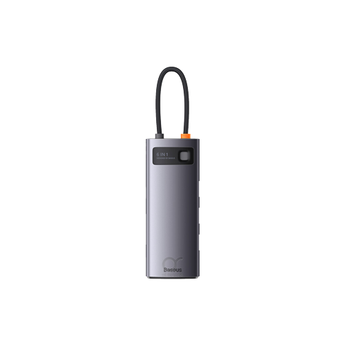 BASEUS METAL GLEAM SERIES 6-in-1 MULTIFUNCTIONAL TYPE-C HUB DOCKING STATION GRAY
