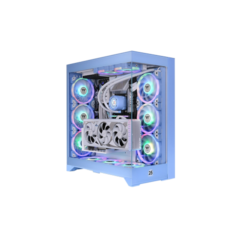 4299-Thermaltake CTE E600 MX Mid - Tower Hydrangea Blue Gaming Casing With Gen 4 Riser Cable