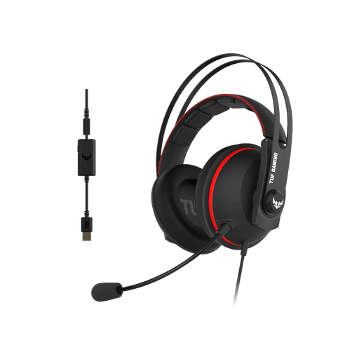 2720-Asus Tuf H7 Red 7.1 Surround Gaming Headset