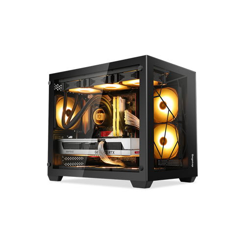 3569-Segotep Lumi II Mid - Tower Black With 03 A-RGB Fans