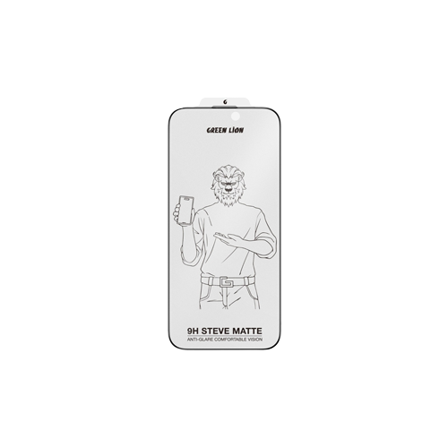 Thumbnail-Green Lion 9H Steve Matte Privacy Glass Protector for iPhone 16 Pro Max - Black