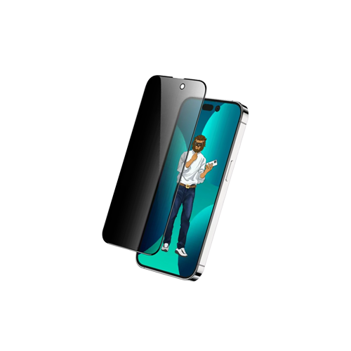 Thumbnail-Green Lion 9H Steve Matte Privacy Glass Protector for iPhone 16 Pro Max - Black