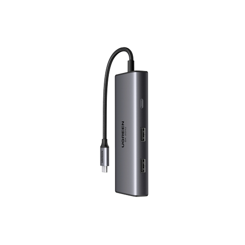 11247-UGREEN 6 in 1 Type-C to 2 USB-A 3.0+USB-C 3.0+2 HDMI+PD Hub