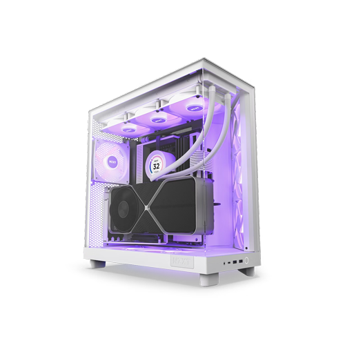 4882-NZXT H6 Flow RGB White Casing