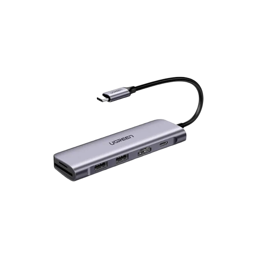 6887-Ugreen 6 in 1 Type-C Multifunction Adapter Type-C to 2xUSB-A 2.0 1xUSB-A 3.0 1xUSB C 1xRJ45 Type-C PD Port 