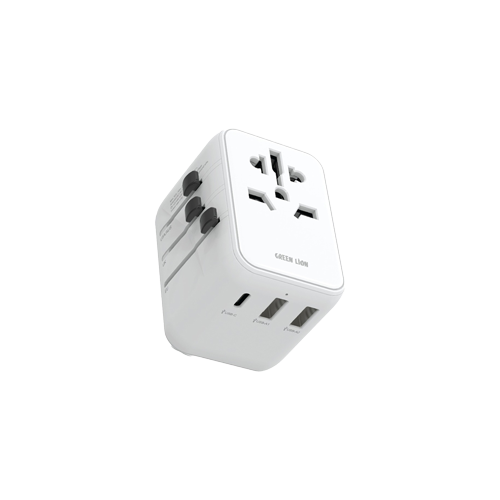 Thumbnail-Green Lion 12W Universal Travel Adapter - White