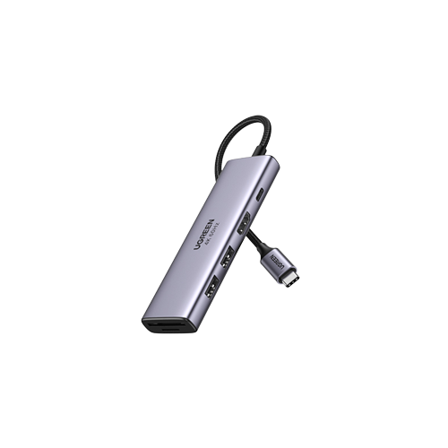 38892-UGREEN 6 in 1 Type-C to 2 USB-A 3.0+USB-C 3.0+2 HDMI+PD Hub