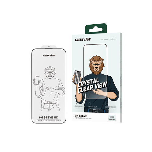 5282-Green Lion 9H Steve HD Screen Protector for iPhone 16 Pro - Clear