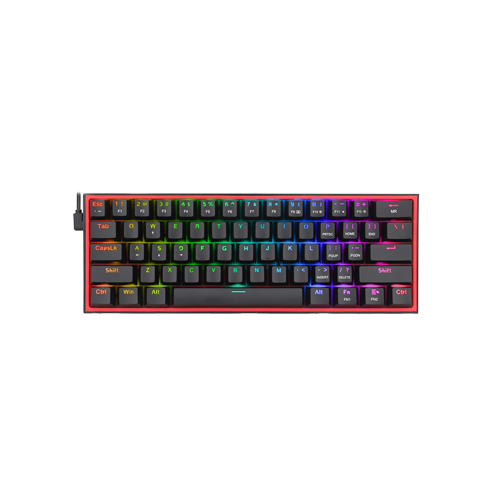 5628-Redragon Fizz RGB K617-RGB Black Keyboard with Red Line