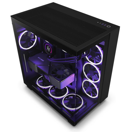 3676-NZXT H9 FLOW BLACK ATX MID TOWER CASE