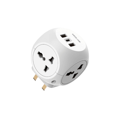 Green Lion Multi Port Travel Adapter - White