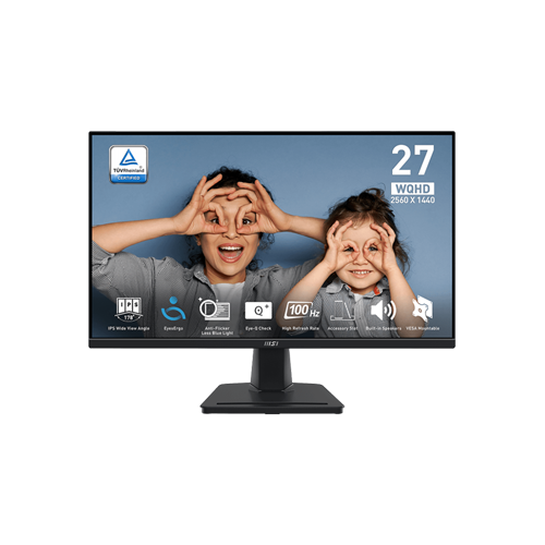 5571-MSI Pro MP275Q 27" 100Hz 1ms 2560 x 1440 (WQHD) IPS Level Ultra Slim Frameless Monitor