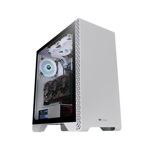 3469-Thermaltake S300 TG Mid - Tower Snow White Casing