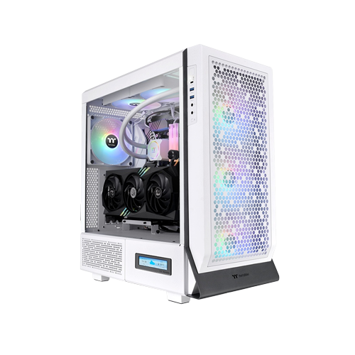 3478-Thermaltake Ceres 500 TG Mid - Tower Snow White Gaming Casing With 04 ARGB Fans