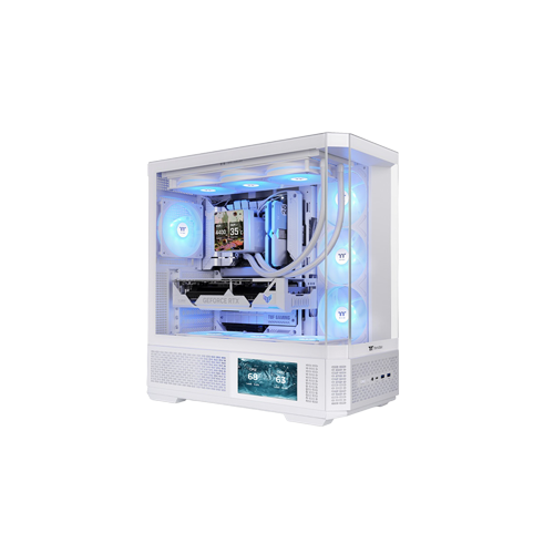 39614-Thermaltake View 370 TG ARGB Mid-Tower Chassis Snow Case