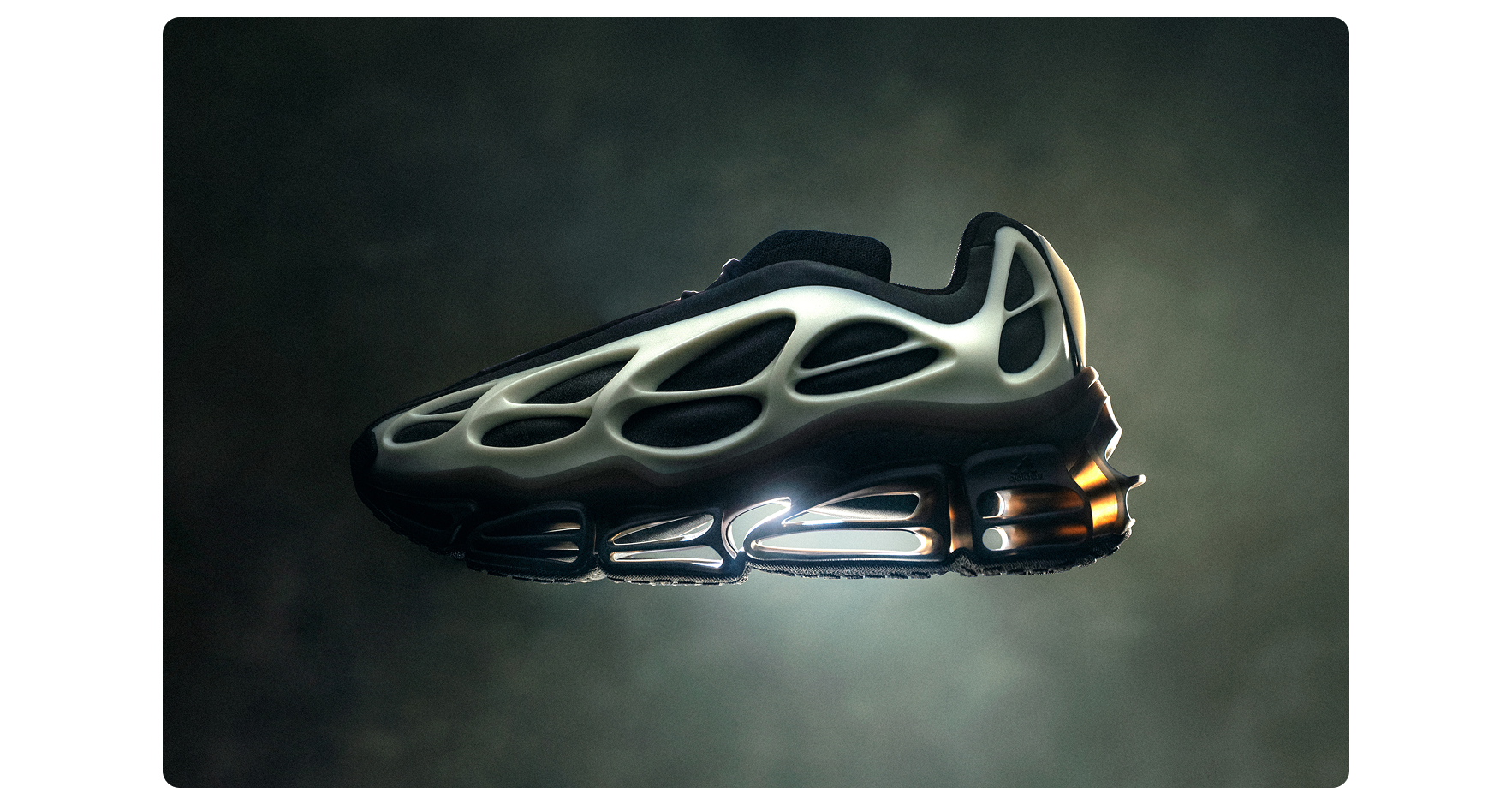 WILLY CHAVARRIA and Adidas sculpted black and silver shoe