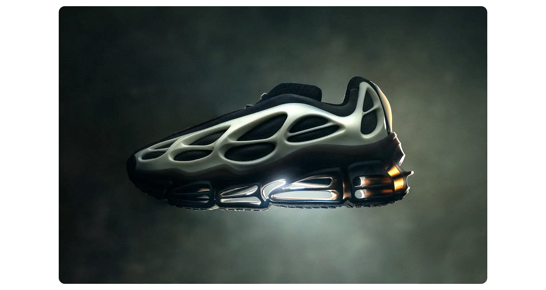 WILLY CHAVARRIA and Adidas sculpted black and silver shoe