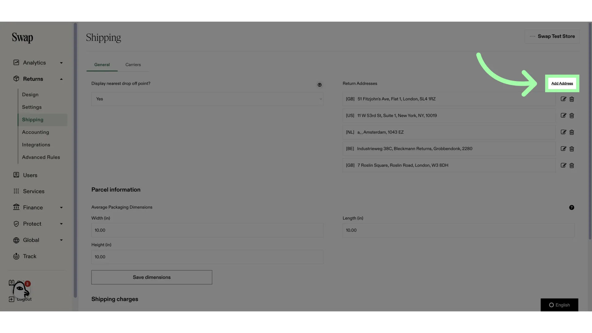 Click here to add an address