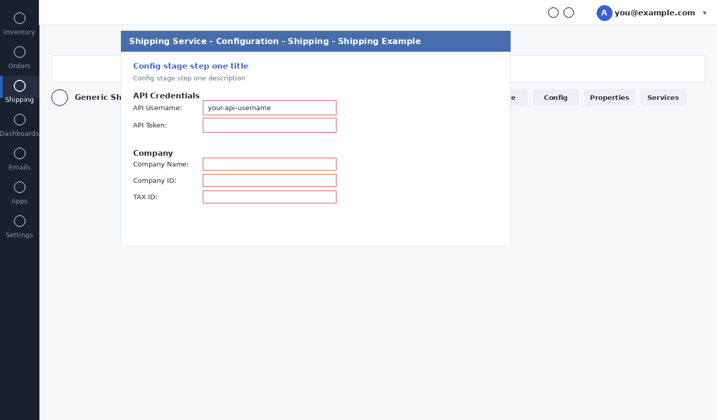 API Credentials form requesting a Swap API Username and API Token