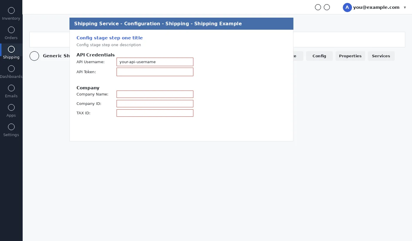 API Credentials form requesting a Swap API Username and API Token