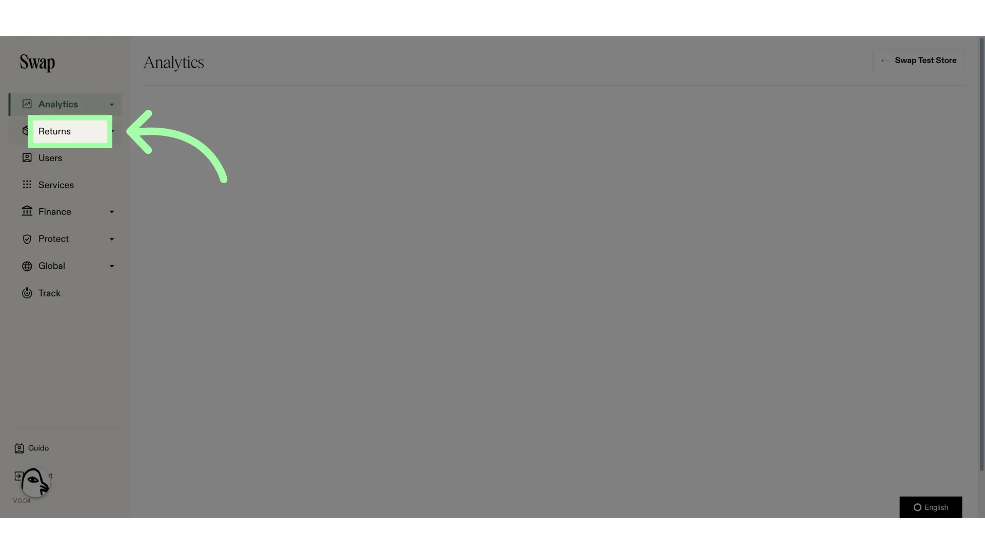 Click 'Returns'
