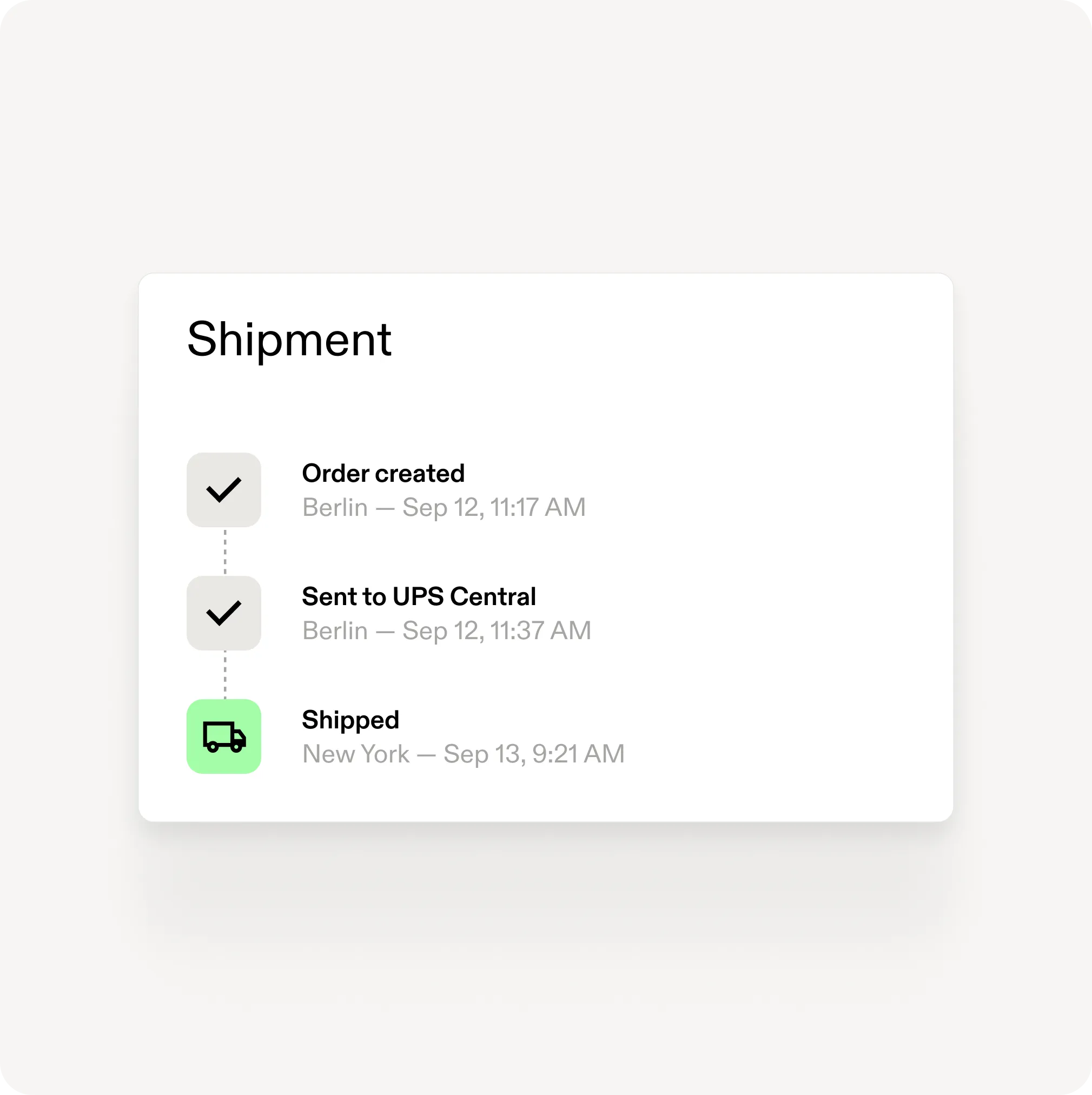 Swap shipment memo UI