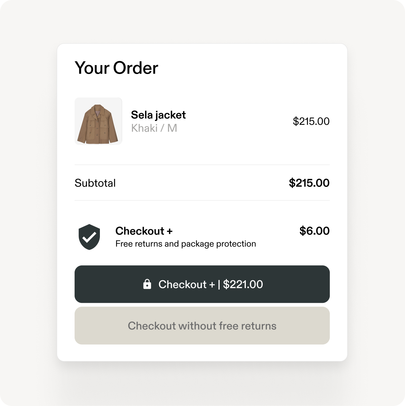Customer choosing a return option in the branded Swap portal