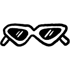 a hand drawn icon of sunglasses