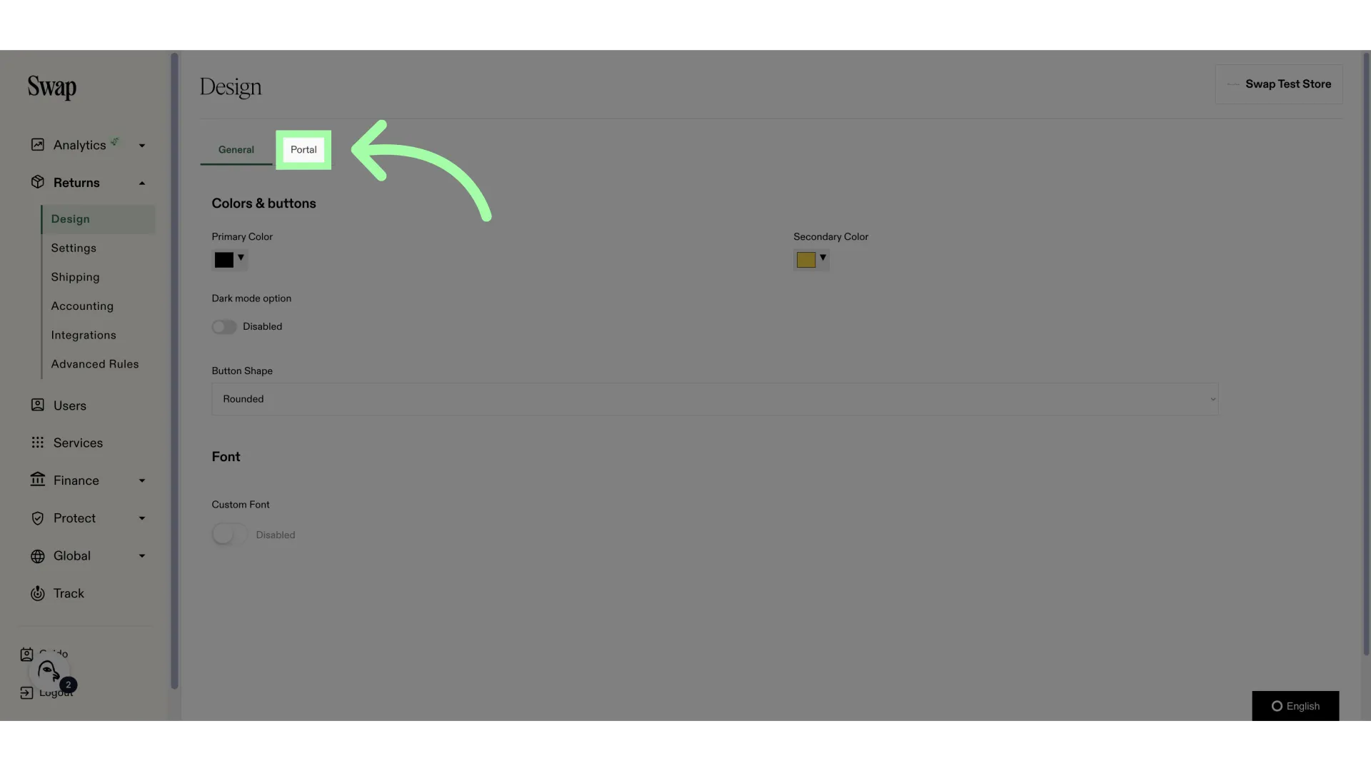 Open the 'Portal' tab