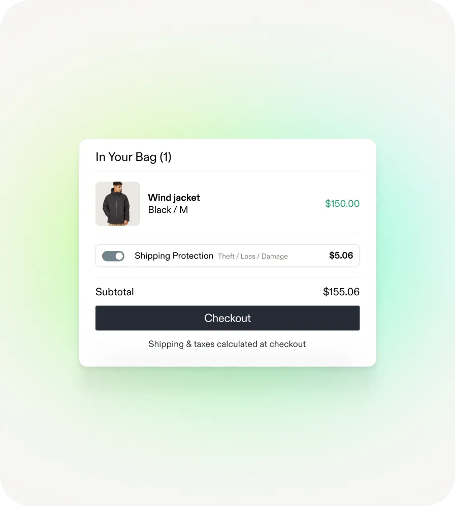 Checkout+ returns and order protection interface