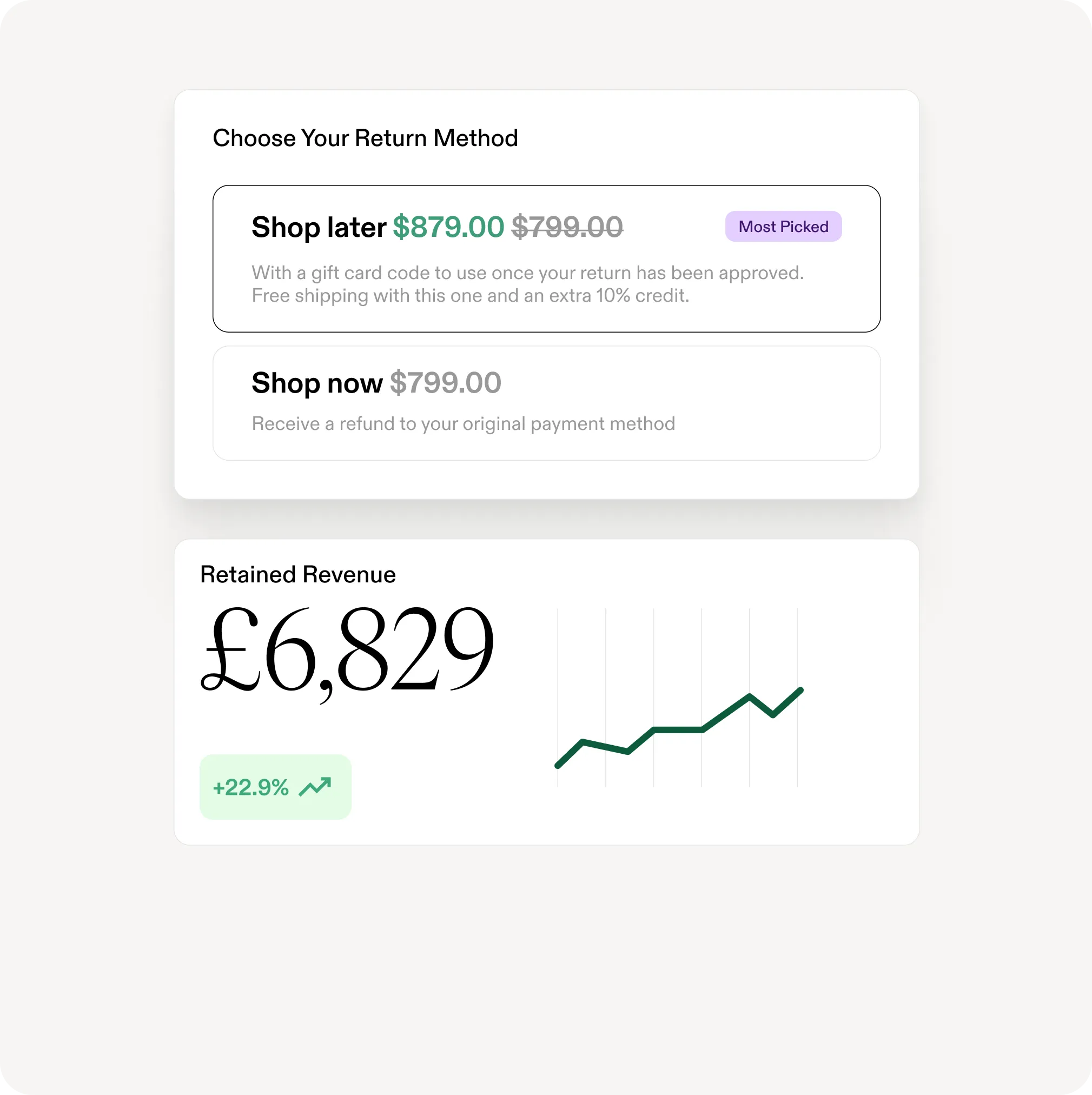 UI Showing “Choose your returns”