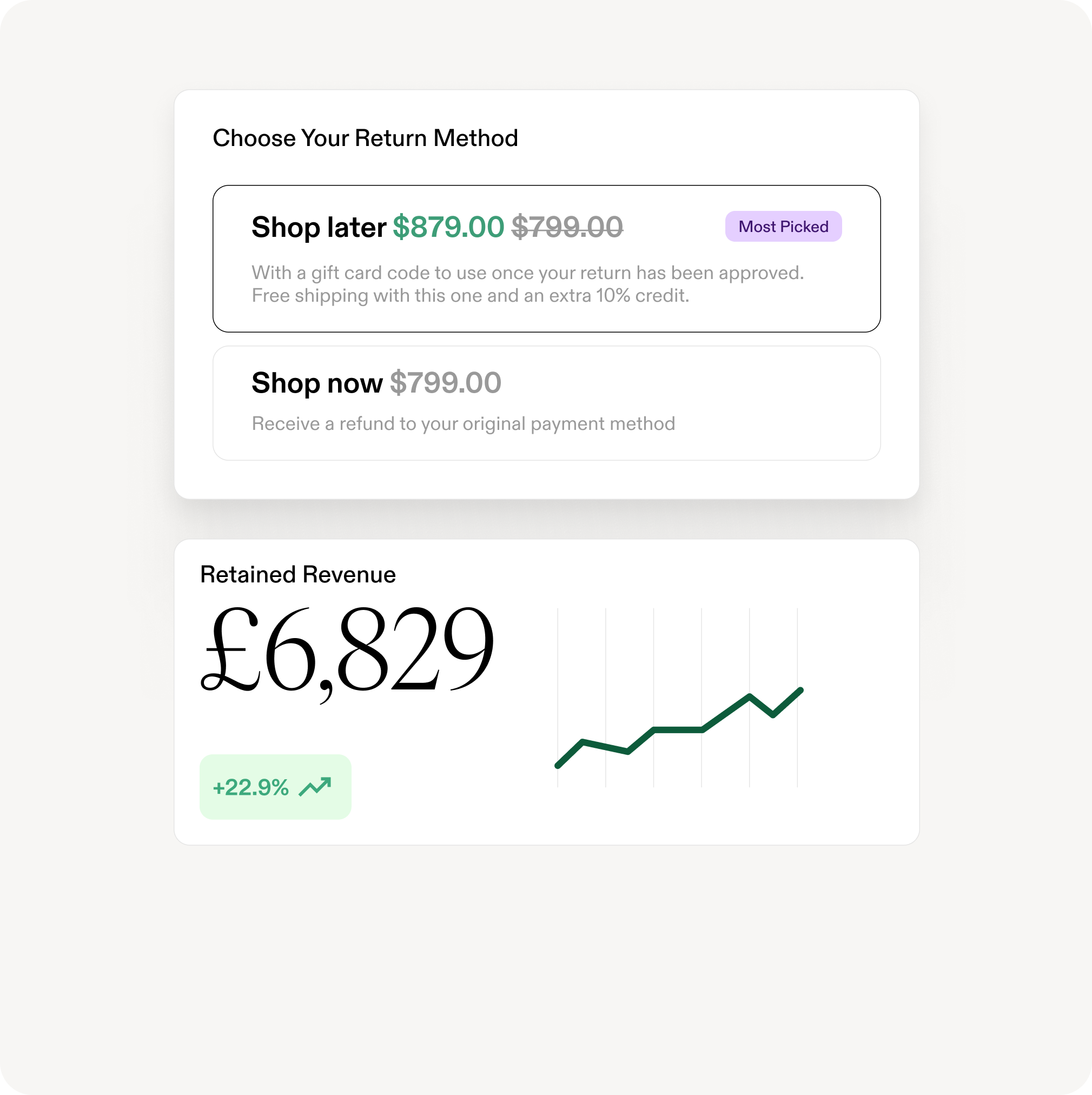UI Showing “Choose your returns”