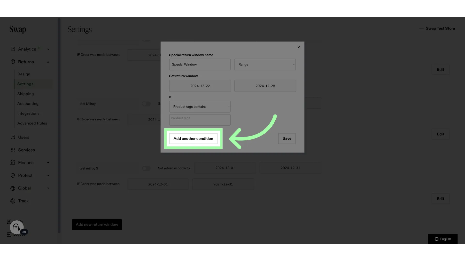 You can combine conditions by adding another condition